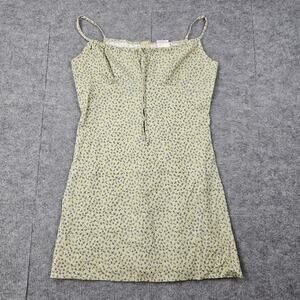 Vintage Rave City Dress Womens Large Green Floral 90s Babydoll Cottage Y2K Ditzy